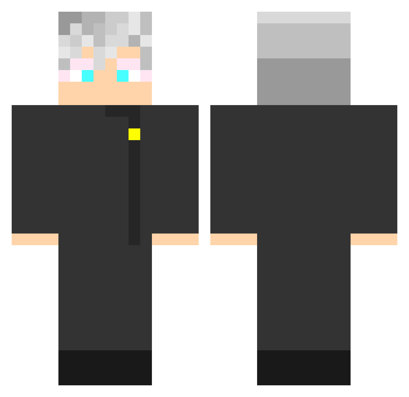 PrayedPlace3160 Minecraft skin, front and back view