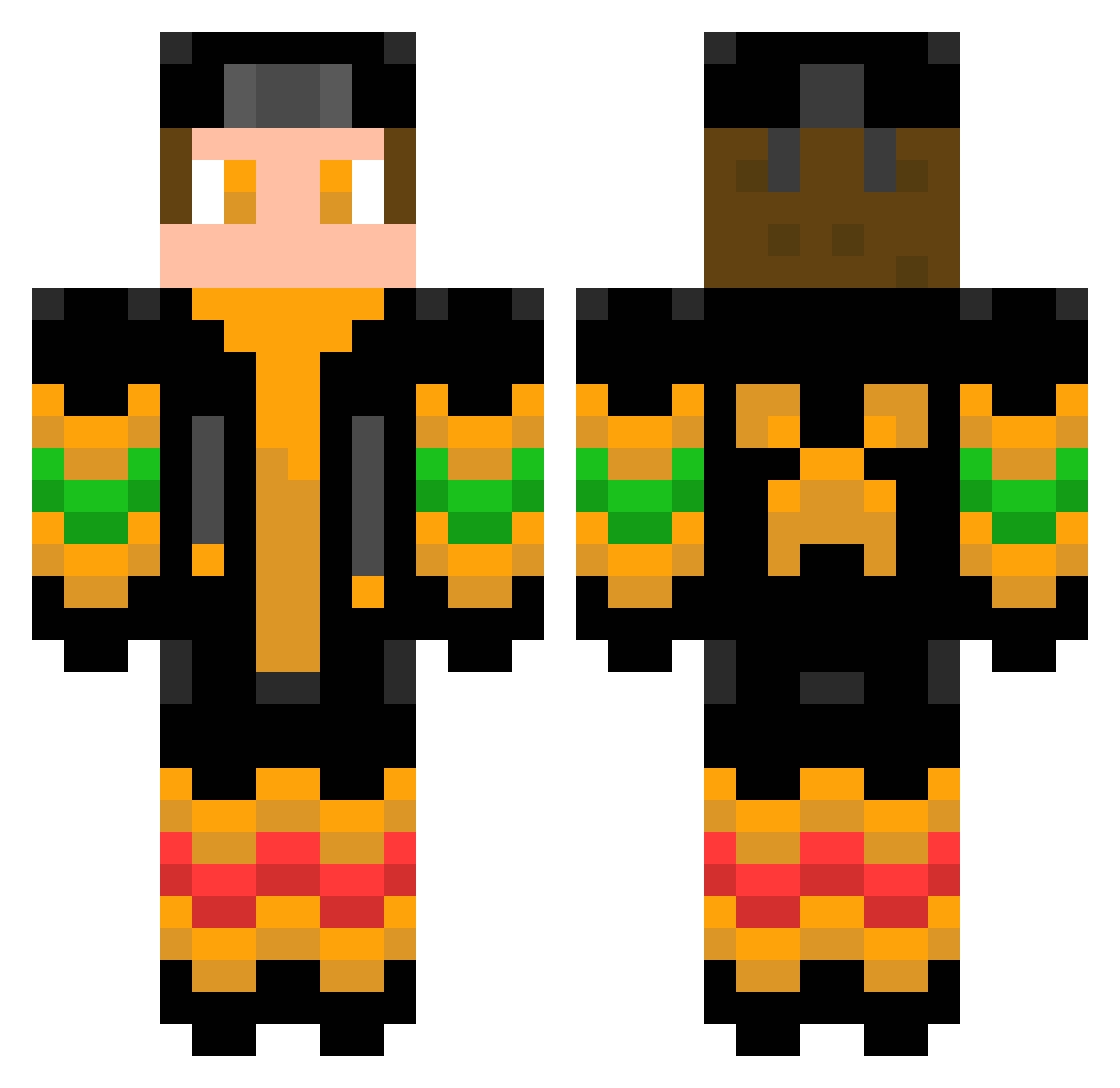 Tadius2007 Minecraft skin, front and back view