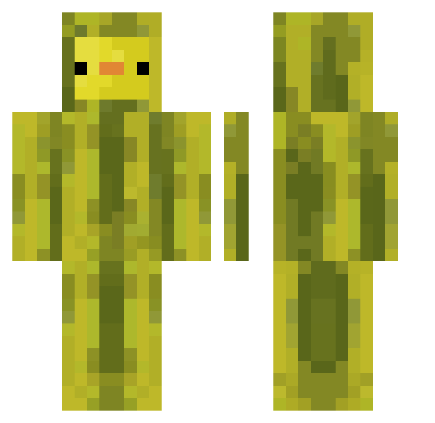 Bakai7 Minecraft skin, front and back view