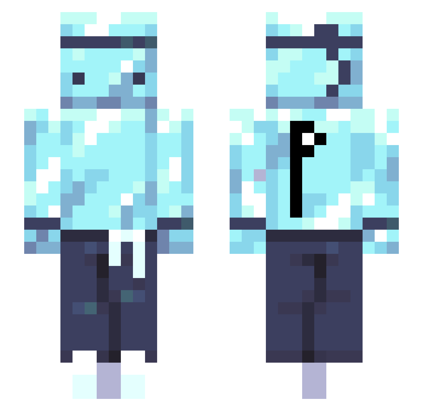 Bluedevil_85 Minecraft skin, front and back view
