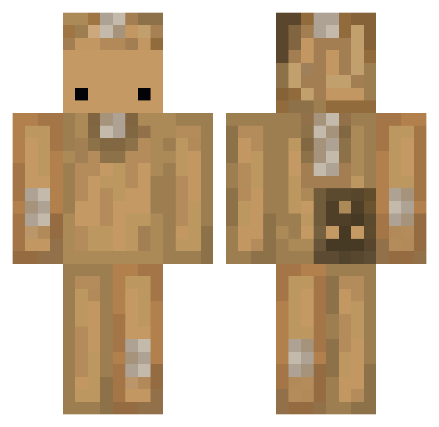 Baff1eGab Minecraft skin, front and back view