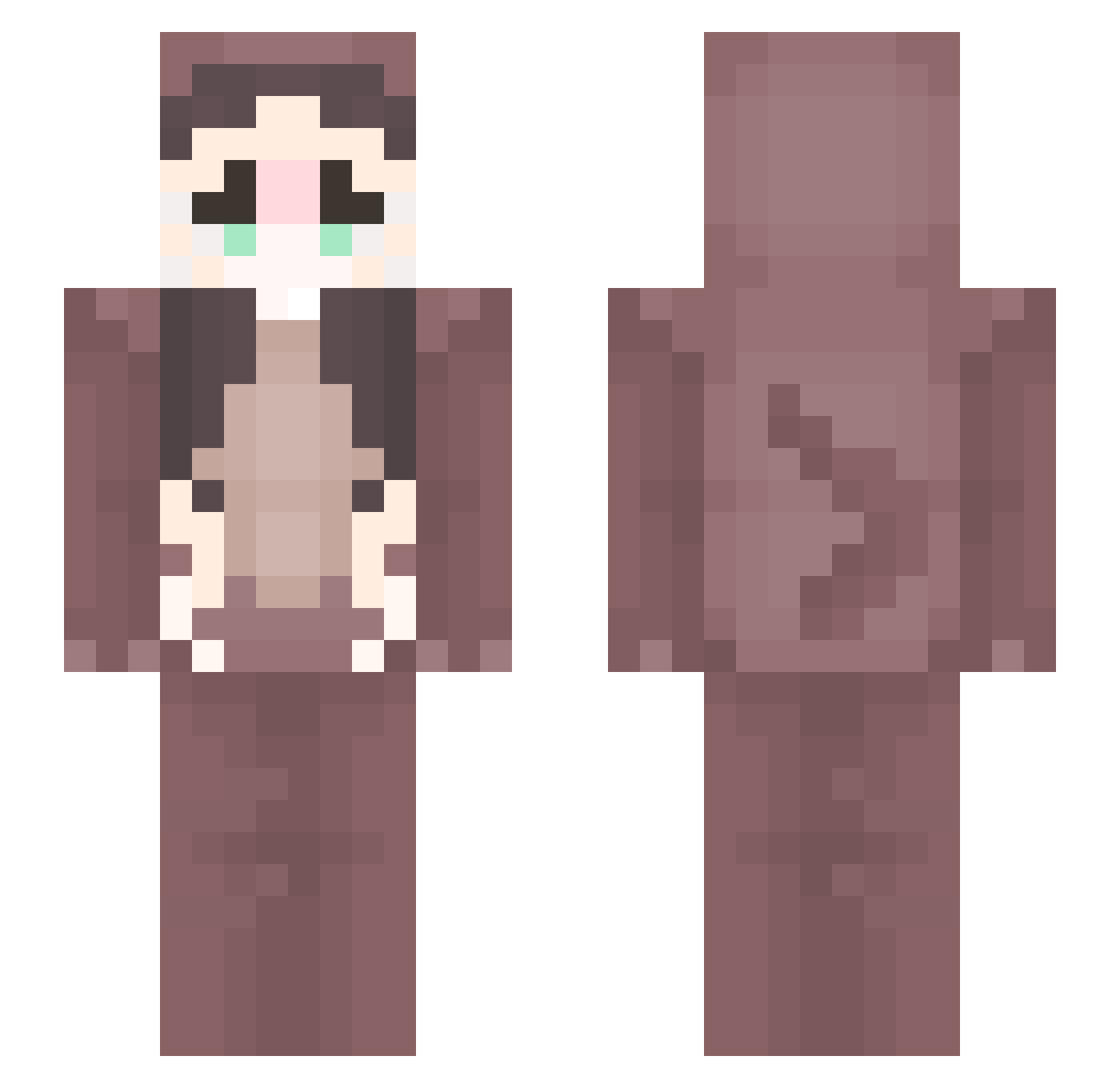 Velocheerio Minecraft skin, front and back view