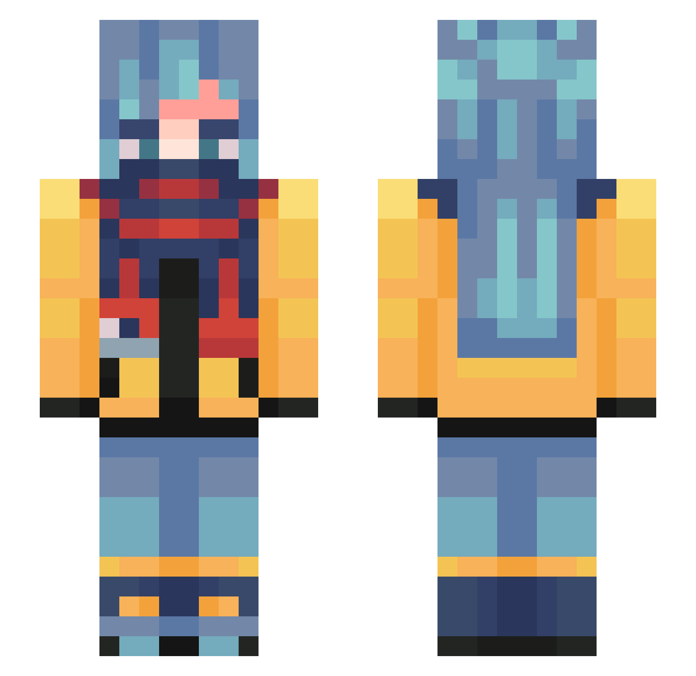 yv1e Minecraft skin, front and back view
