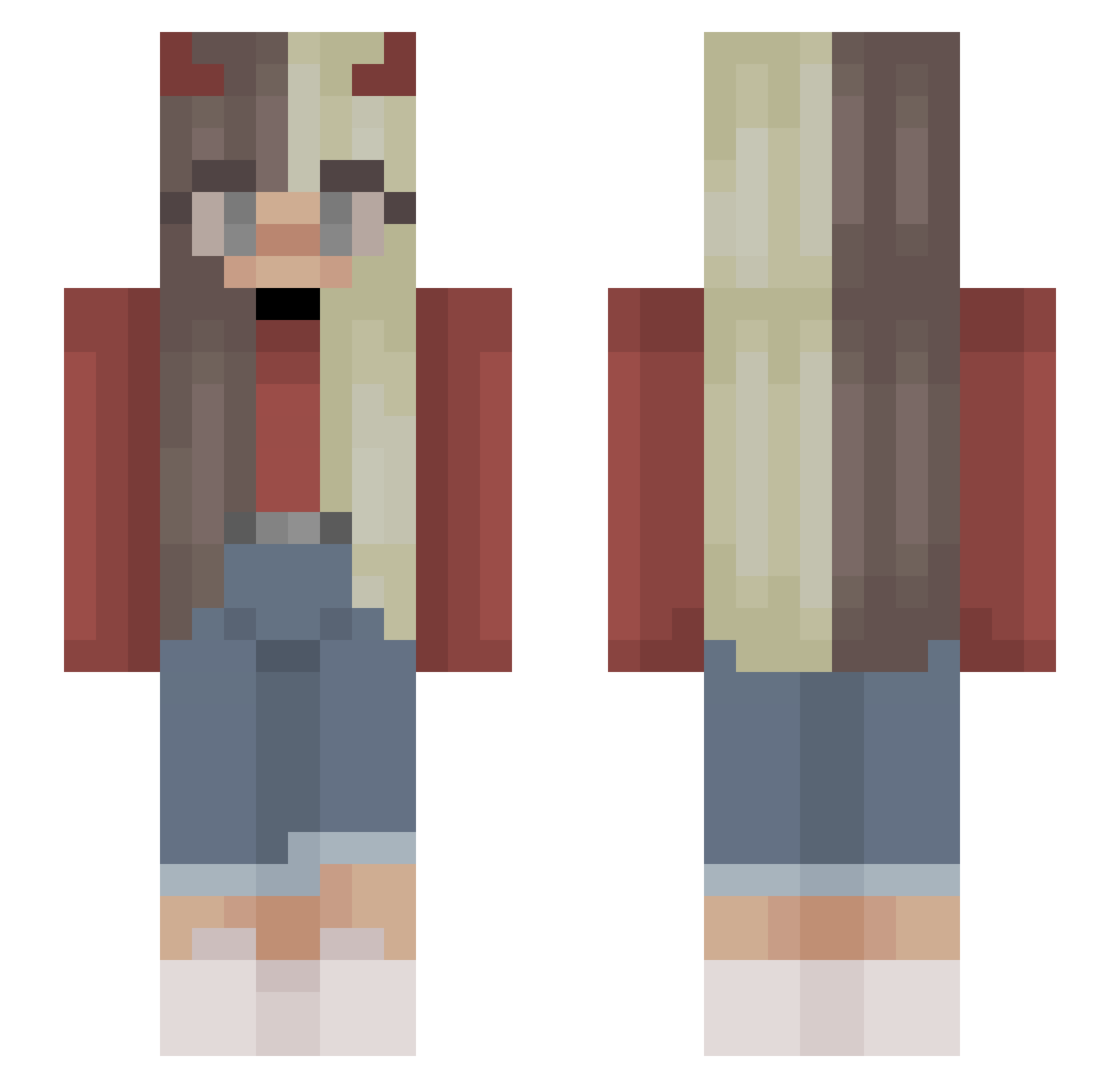 Aug211 Minecraft skin, front and back view