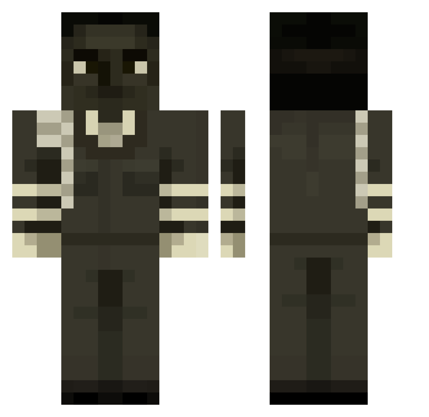 thegovster Minecraft skin, front and back view