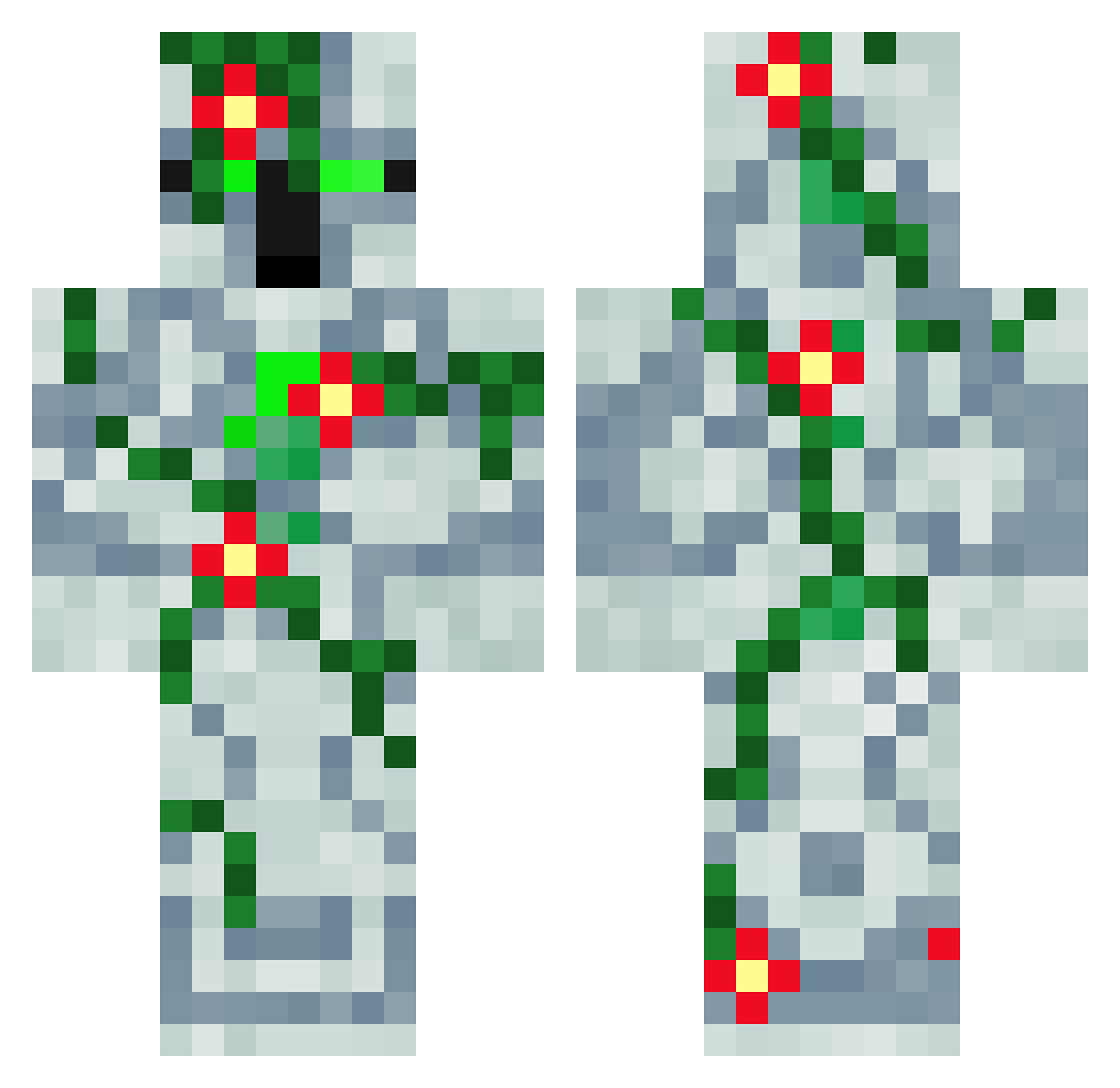 Minnicrafter Minecraft skin, front and back view