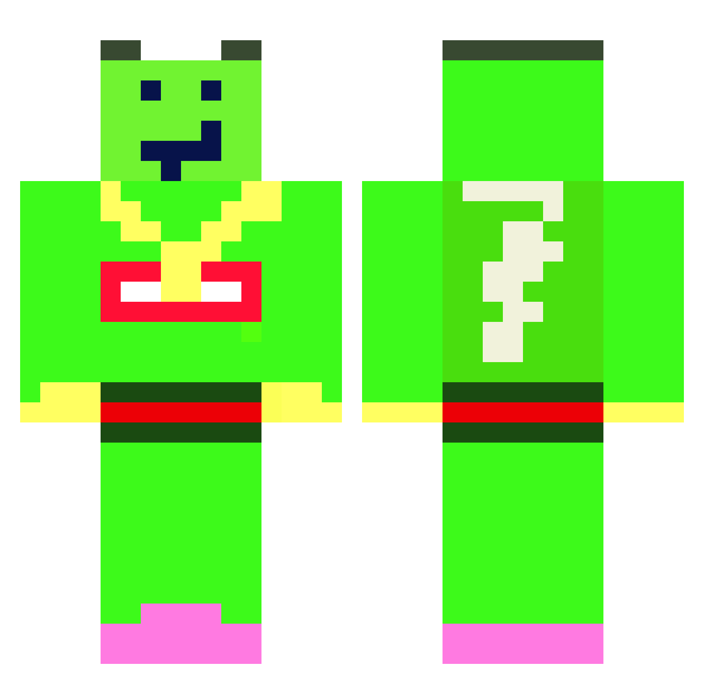 roaderr Minecraft skin, front and back view