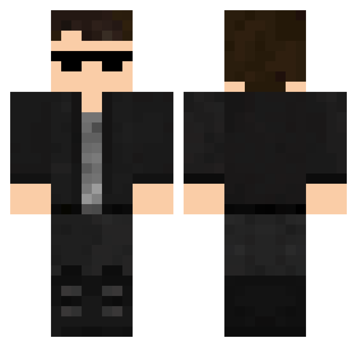 ObsidianRogue Minecraft skin, front and back view