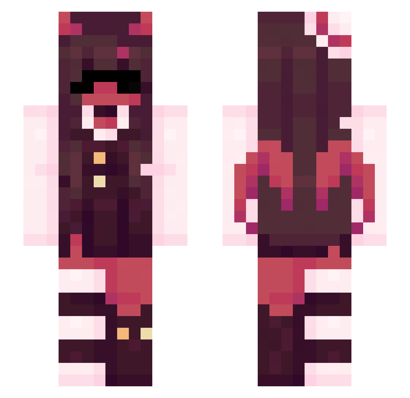 Vasperiia Minecraft skin, front and back view