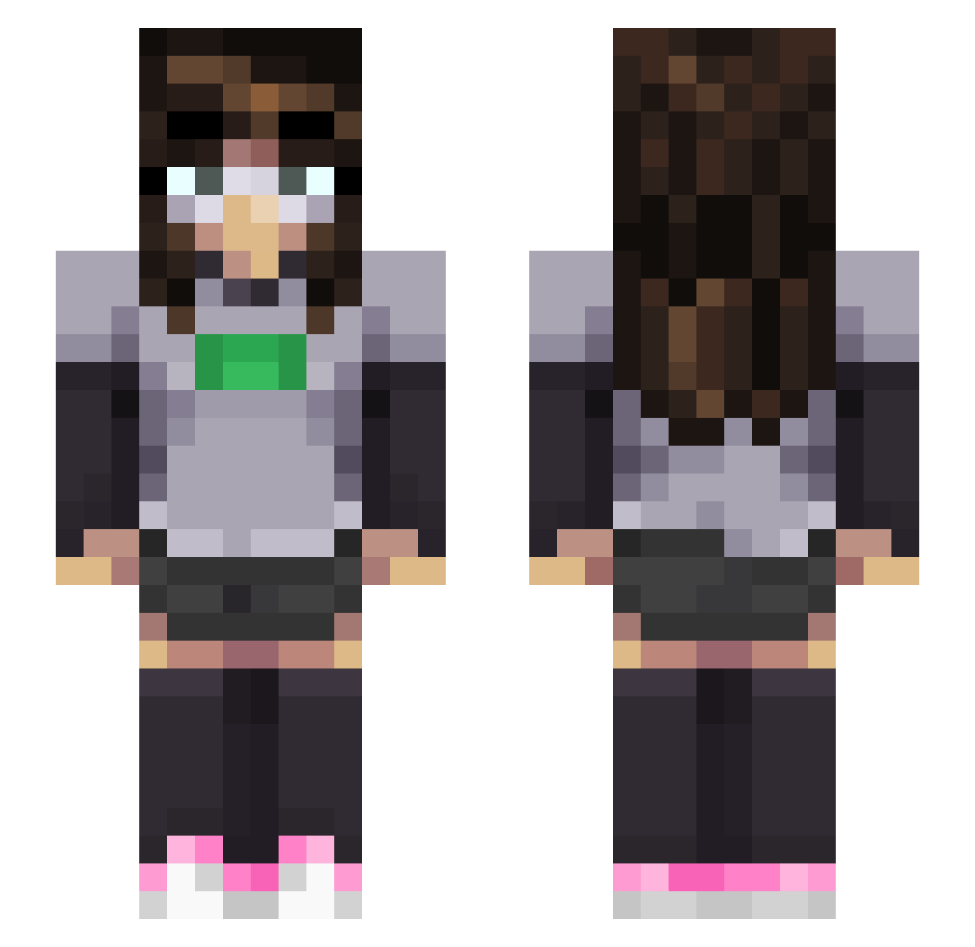 onslaughtiscool Minecraft skin, front and back view
