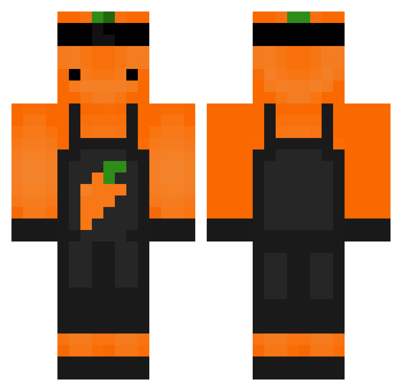 Bossism Minecraft skin, front and back view