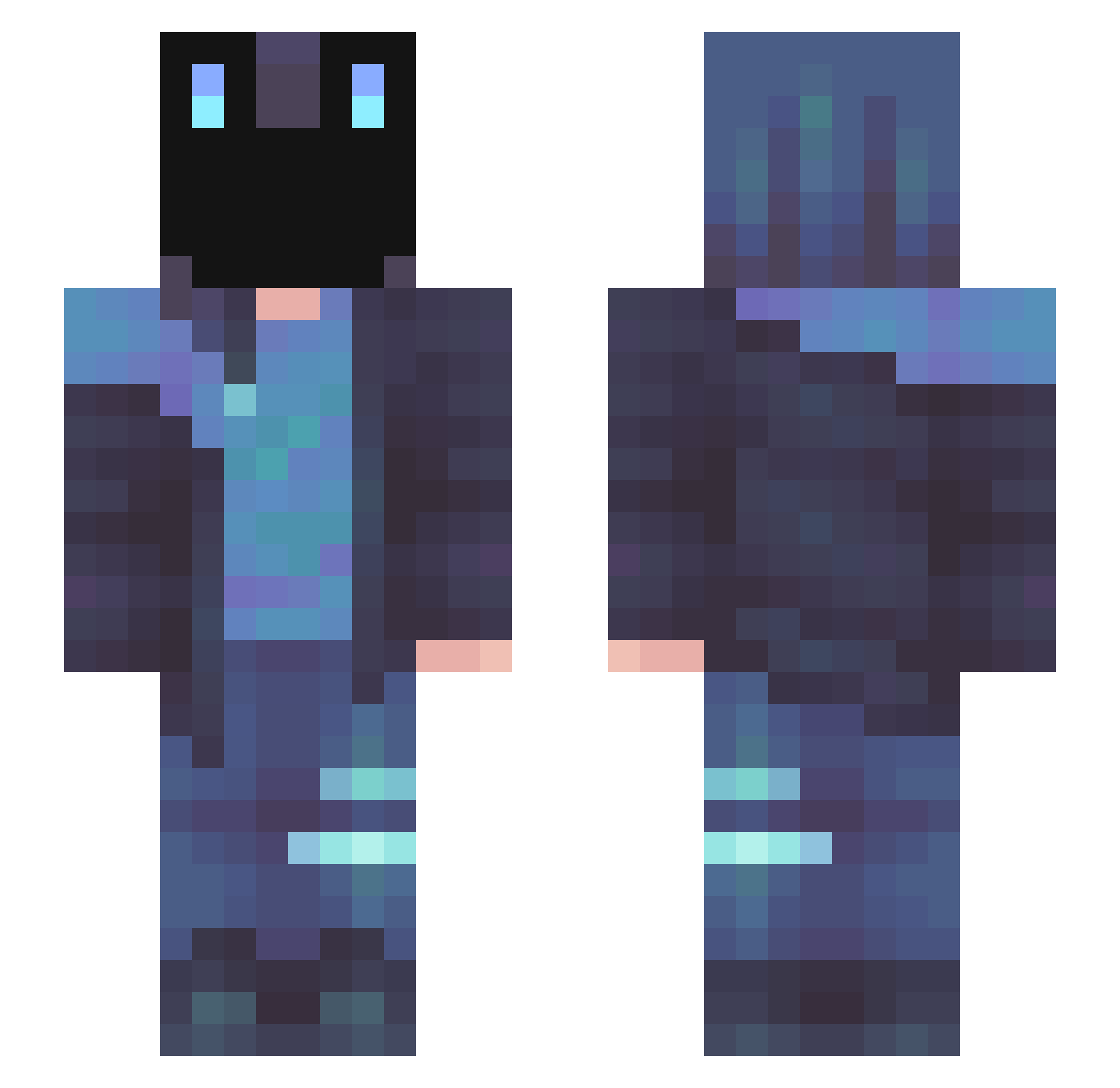 Pofkax Minecraft skin, front and back view