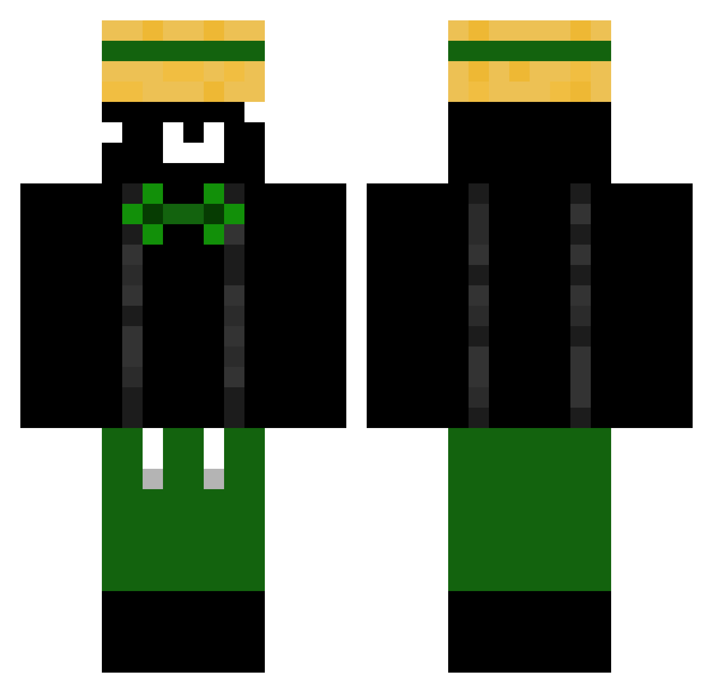 Mattheeeeeeew Minecraft skin, front and back view