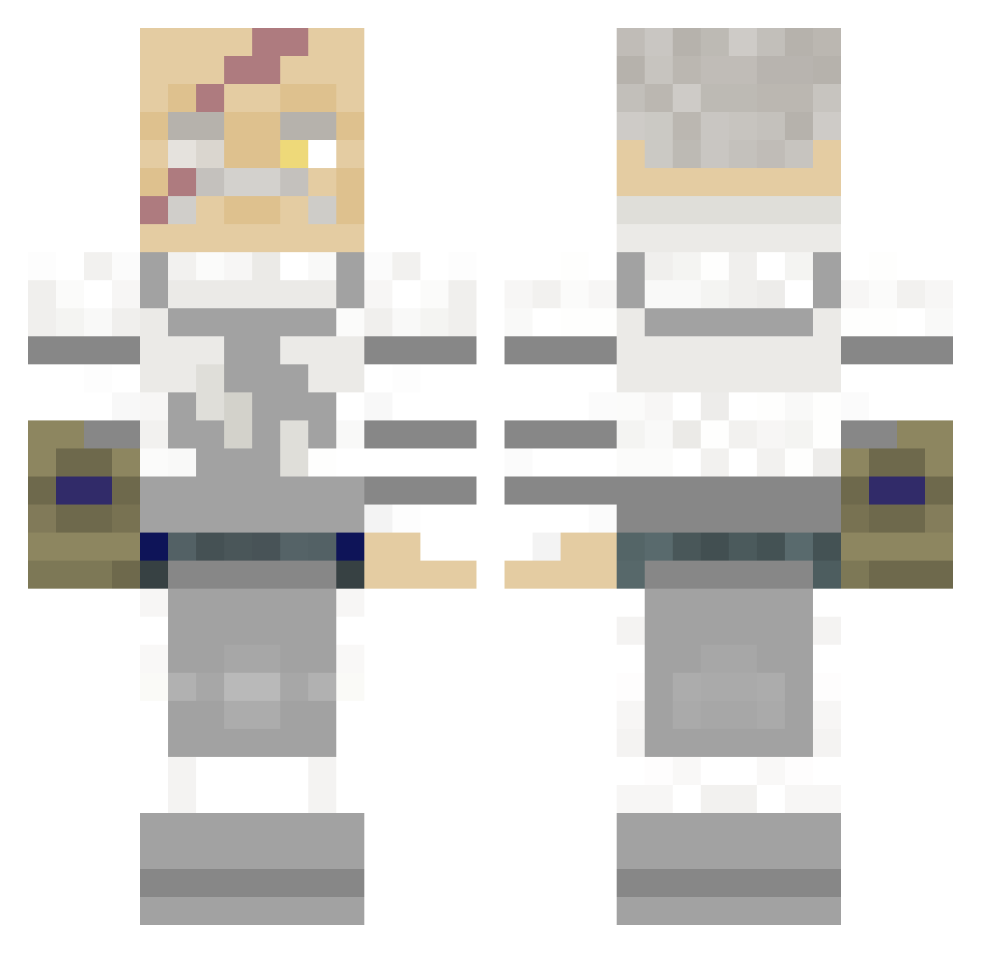 Panzered Minecraft skin, front and back view