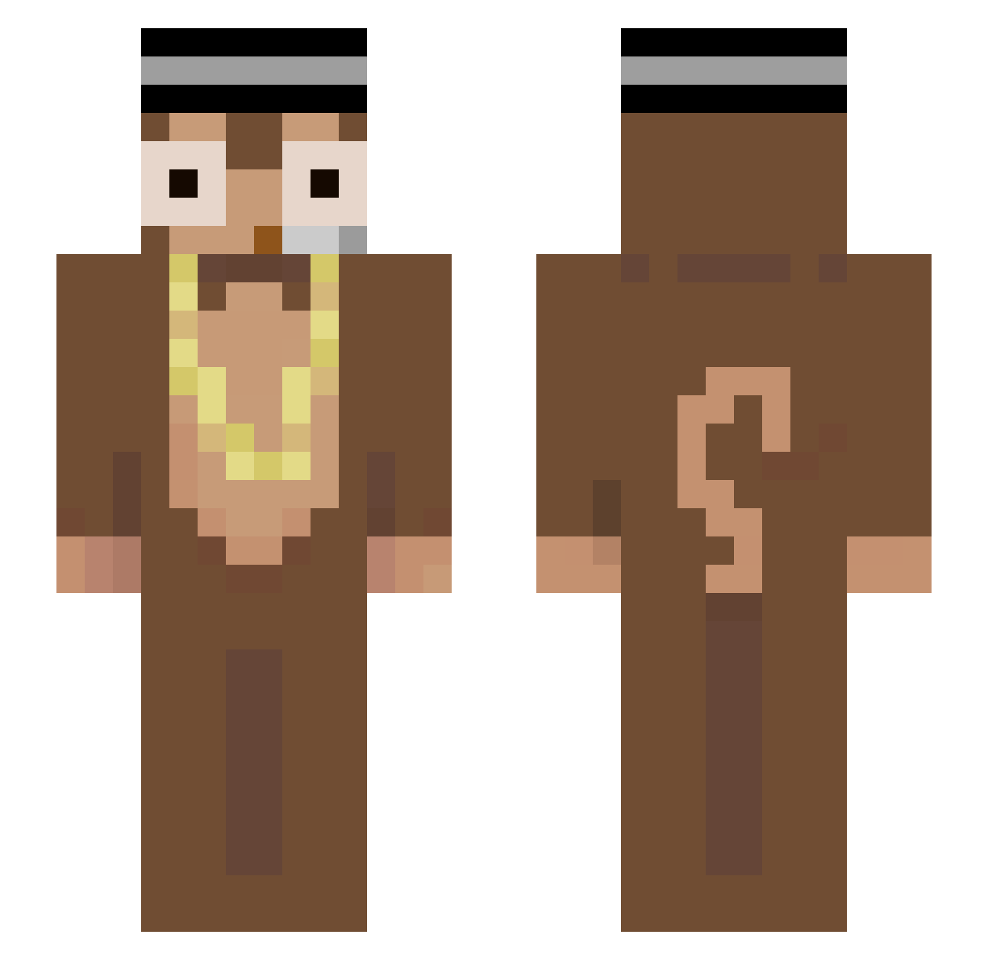 HattKK Minecraft skin, front and back view