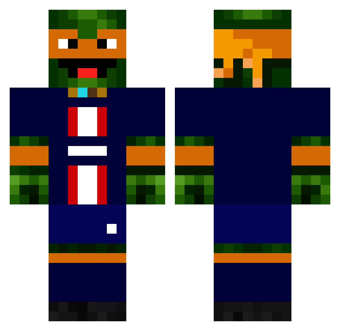 Micusu Minecraft skin, front and back view