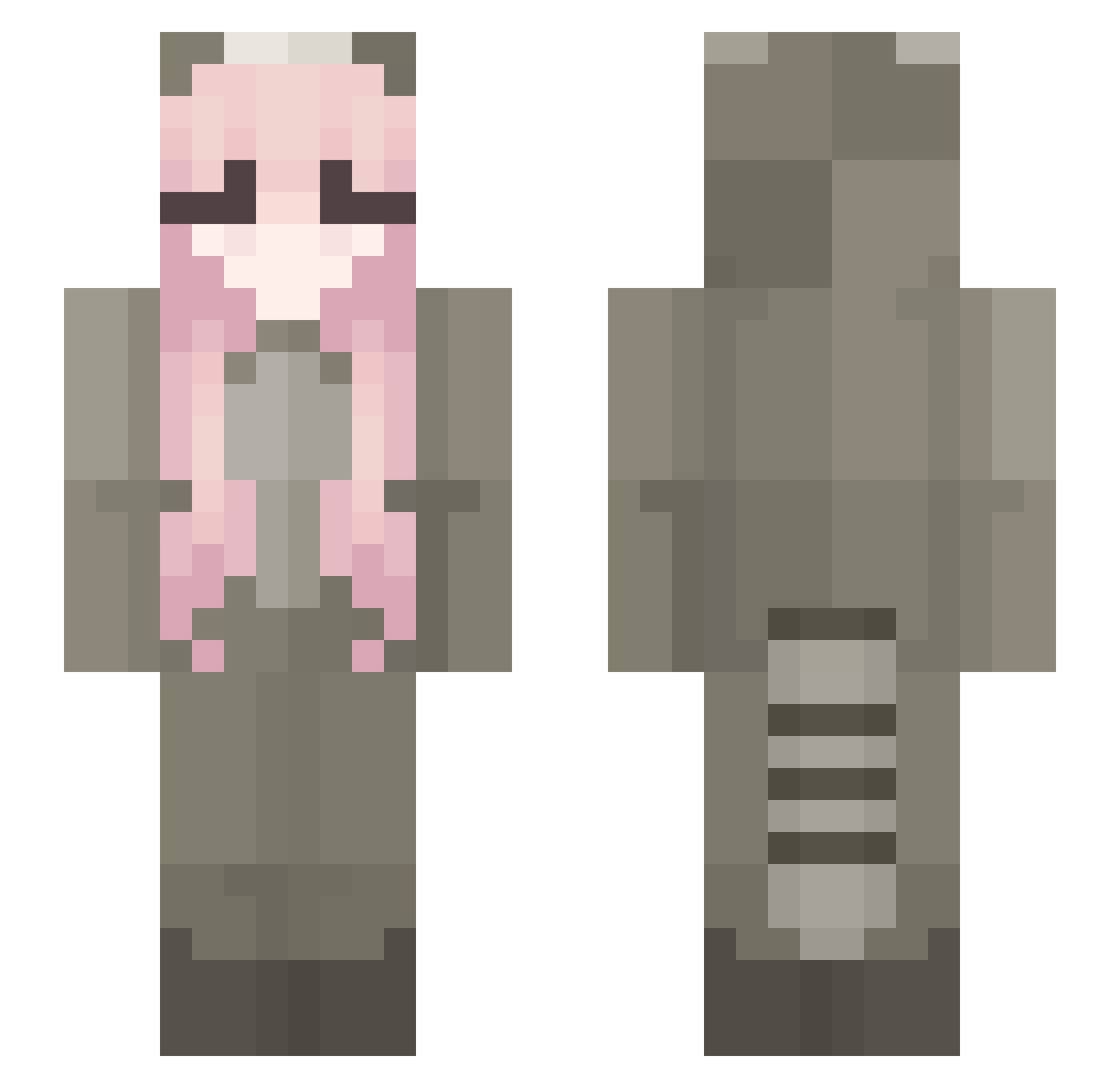 Vikiinguwa Minecraft skin, front and back view