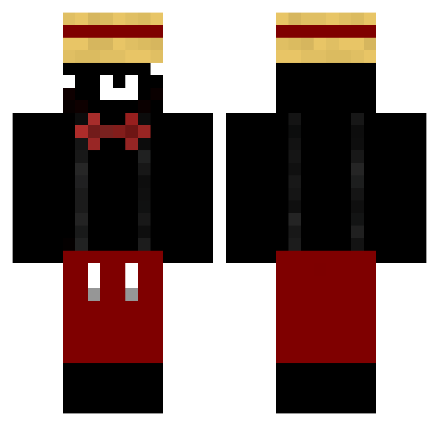 ItzDragamont Minecraft skin, front and back view