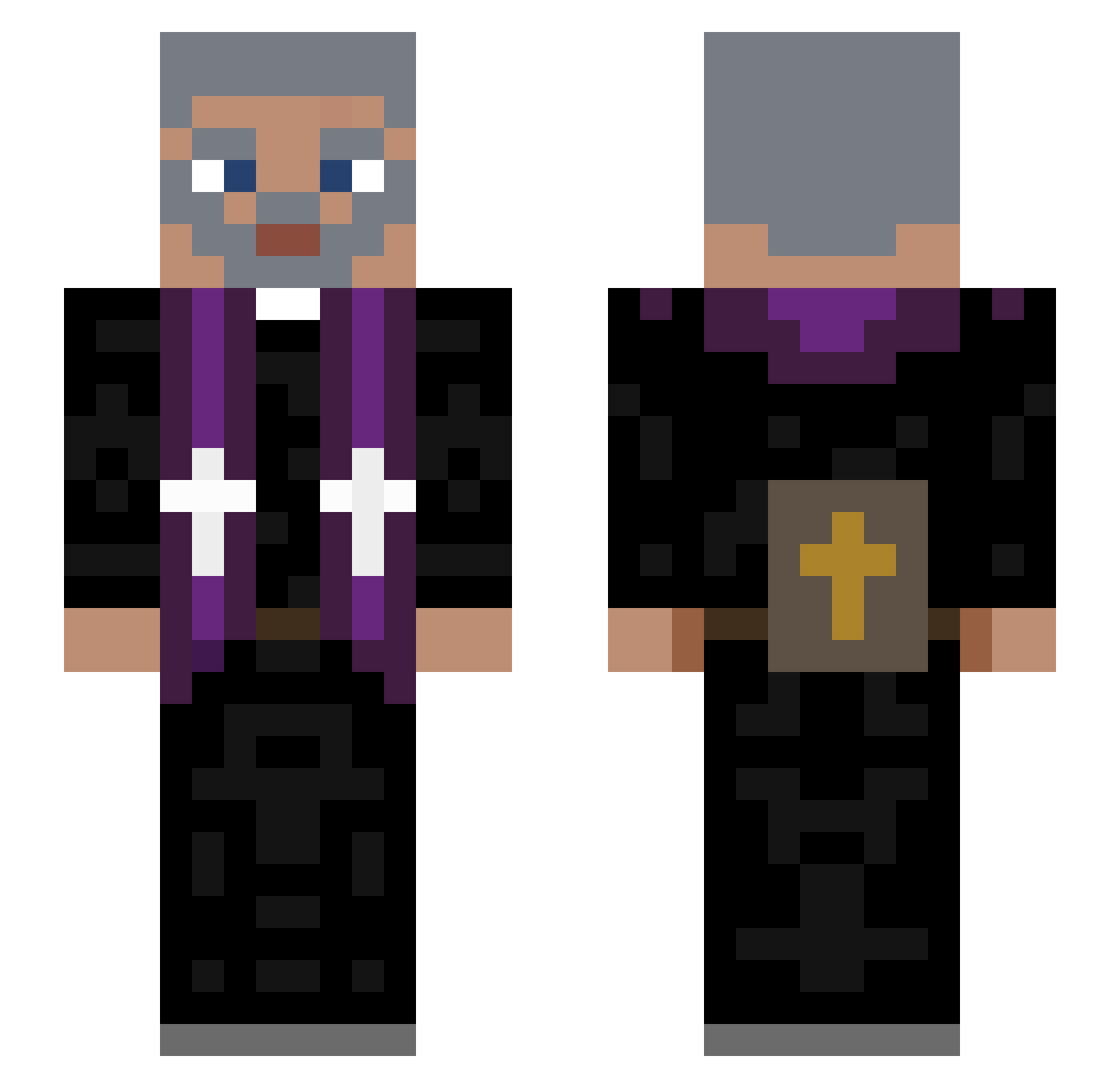 TriLogic Minecraft skin, front and back view