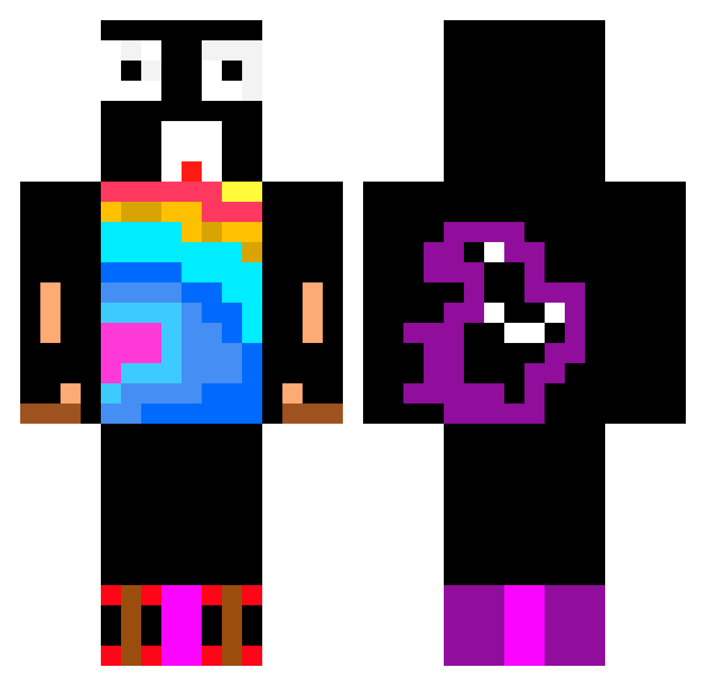 WolfBoyZ0606 Minecraft skin, front and back view