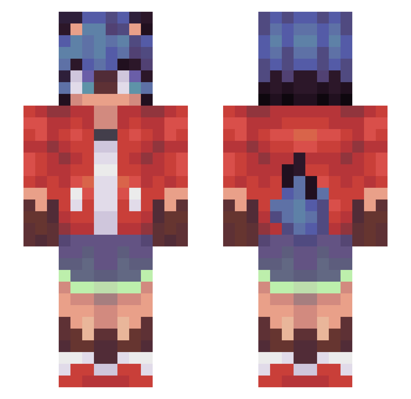 willowidk Minecraft skin, front and back view