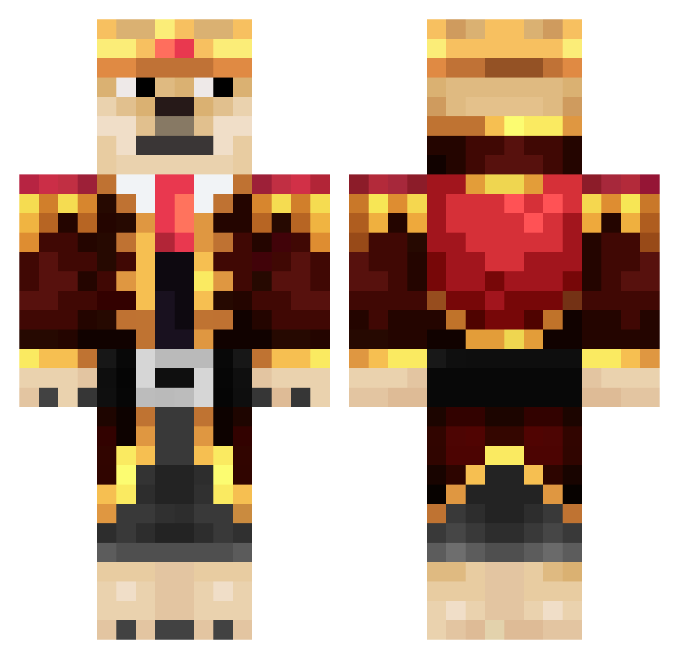 SuperNoah Minecraft skin, front and back view