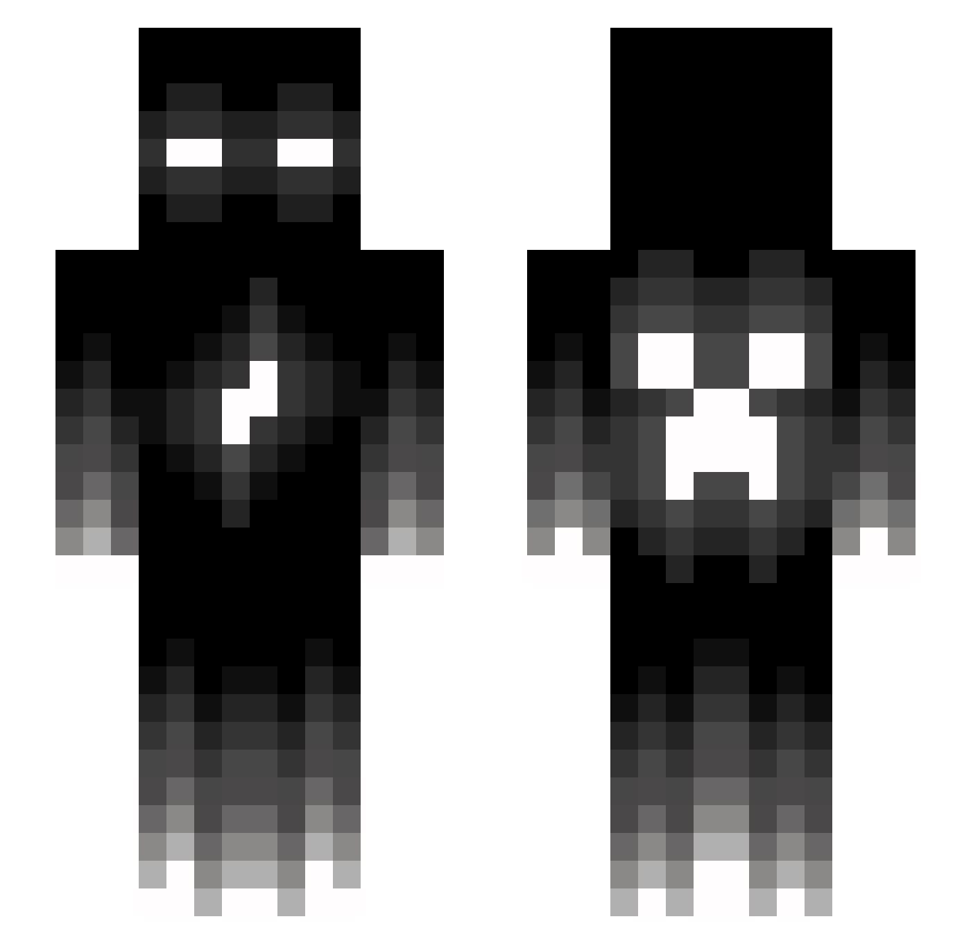 2cold2famousYT Minecraft skin, front and back view
