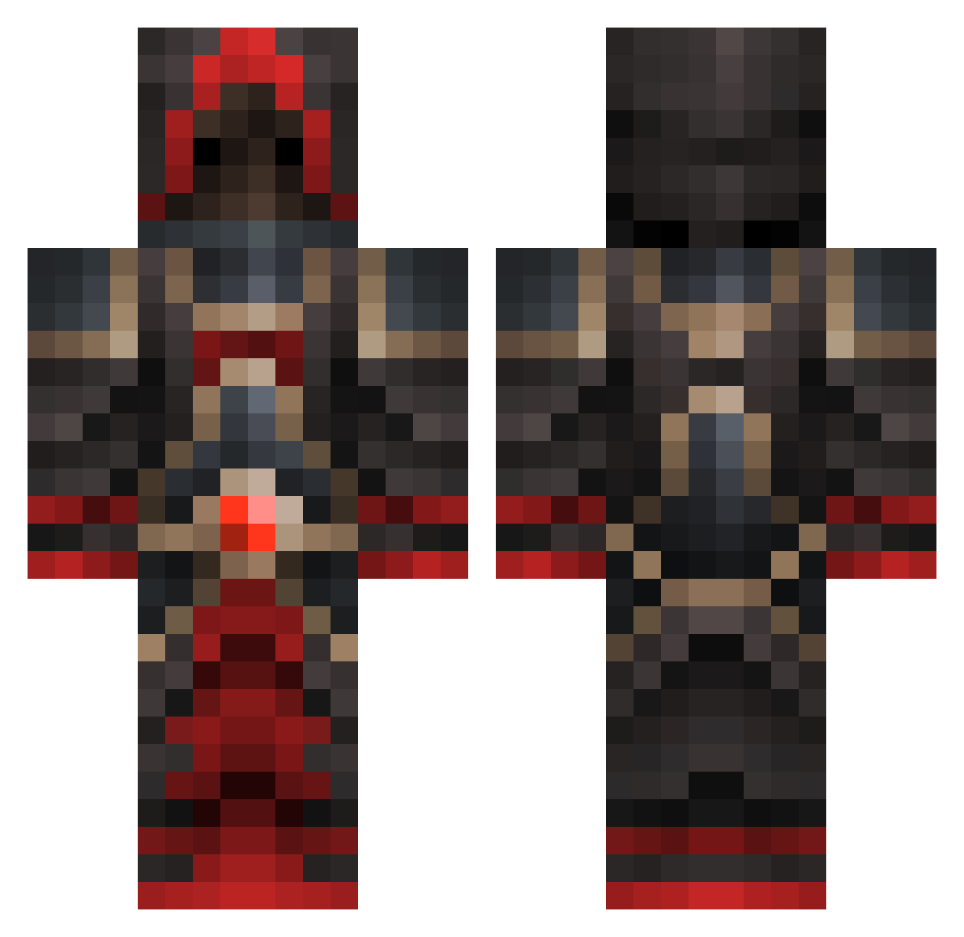 IMPUISSANT Minecraft skin, front and back view
