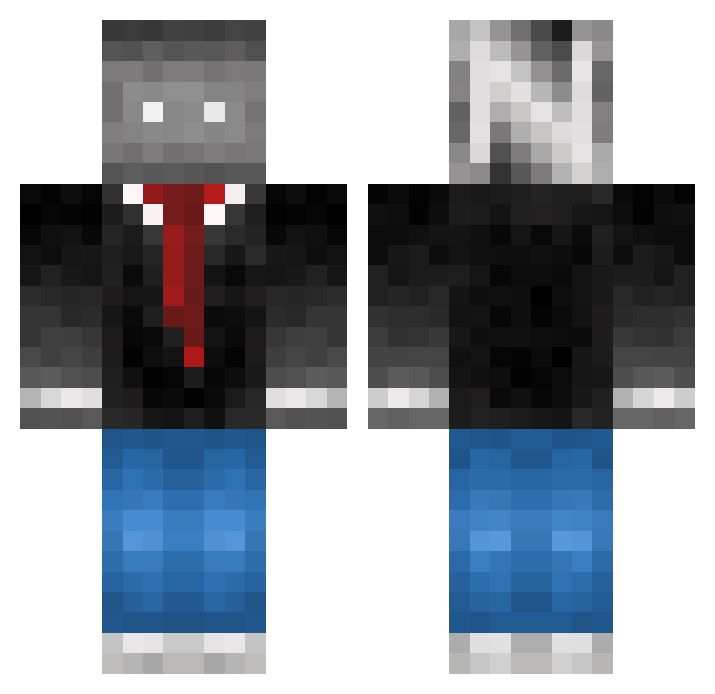 Noyau Minecraft skin, front and back view