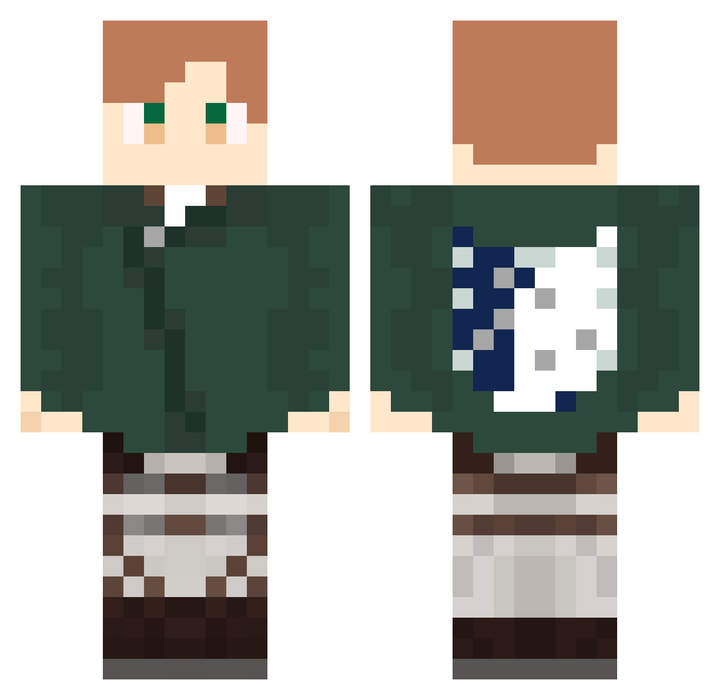Kaltsu2000 Minecraft skin, front and back view