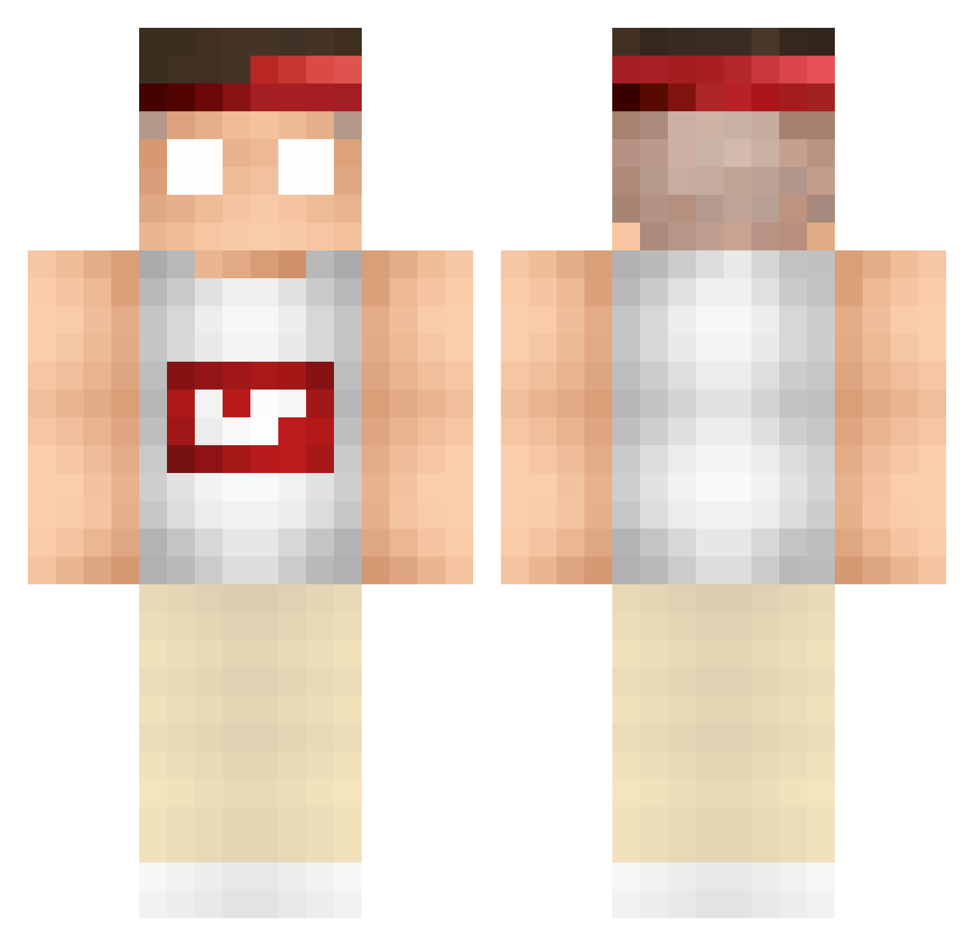 Points Minecraft skin, front and back view