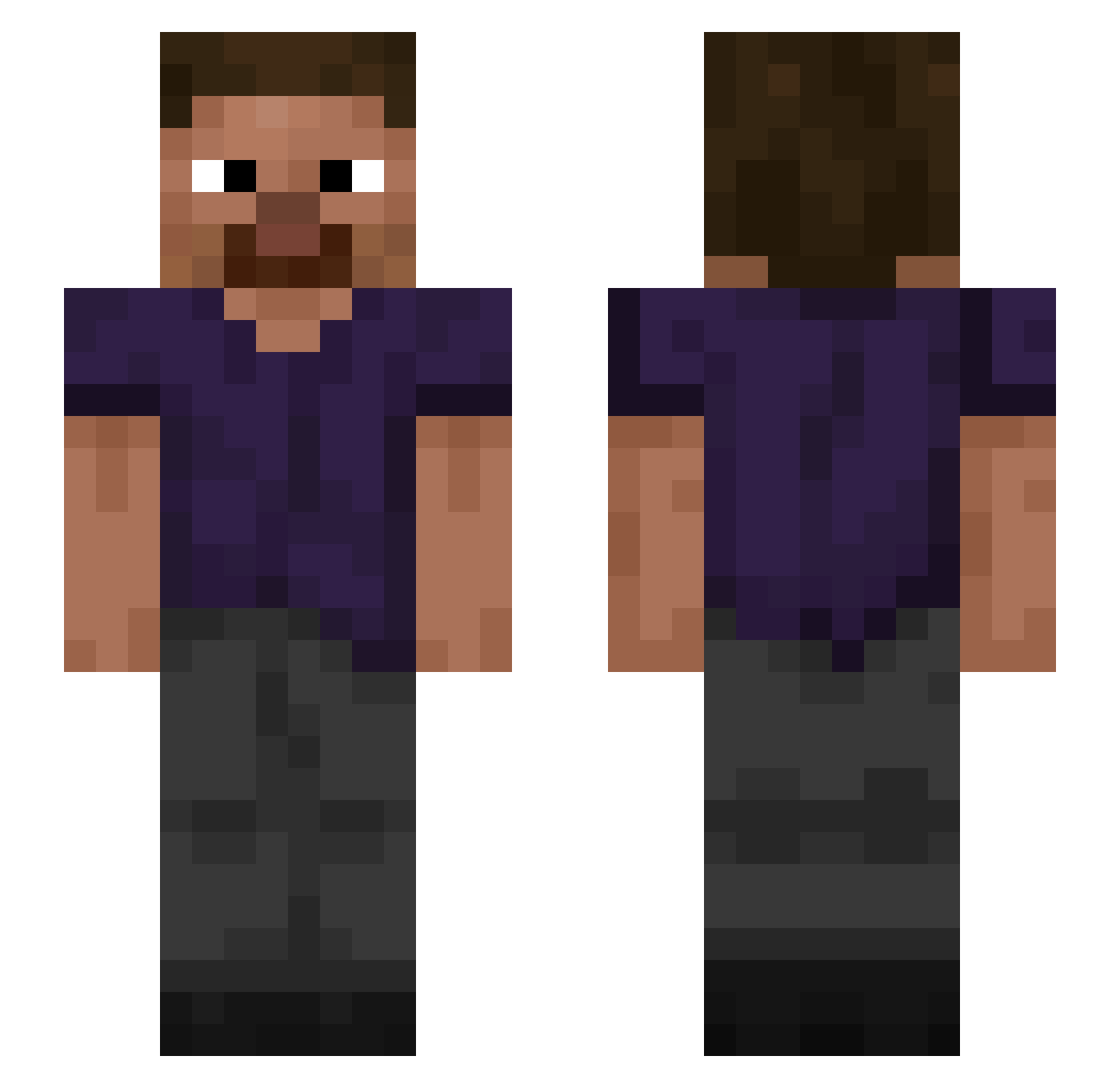 Skwillyy Minecraft skin, front and back view