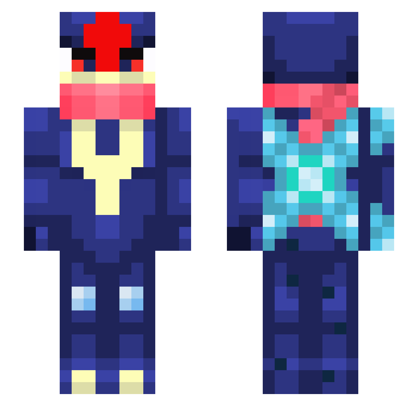 BubbleBrother Minecraft skin, front and back view