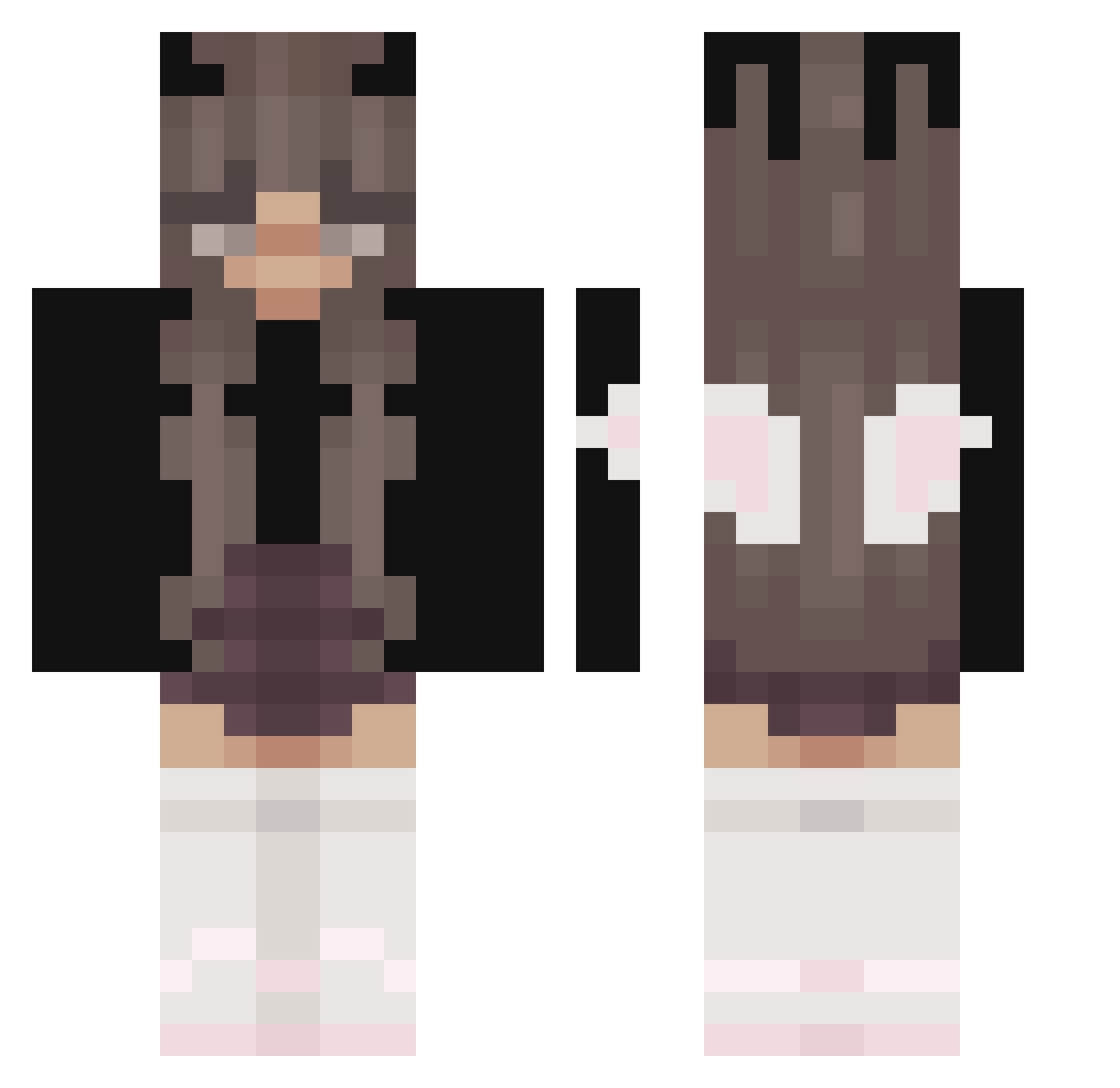 solaneold Minecraft skin, front and back view