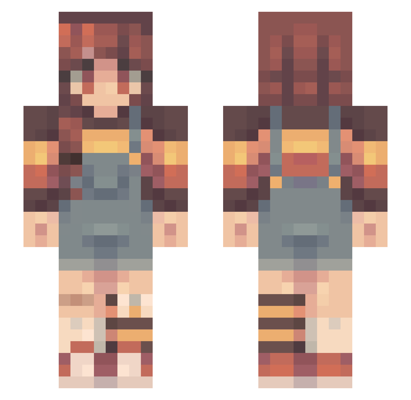 SeaGlider2300 Minecraft skin, front and back view