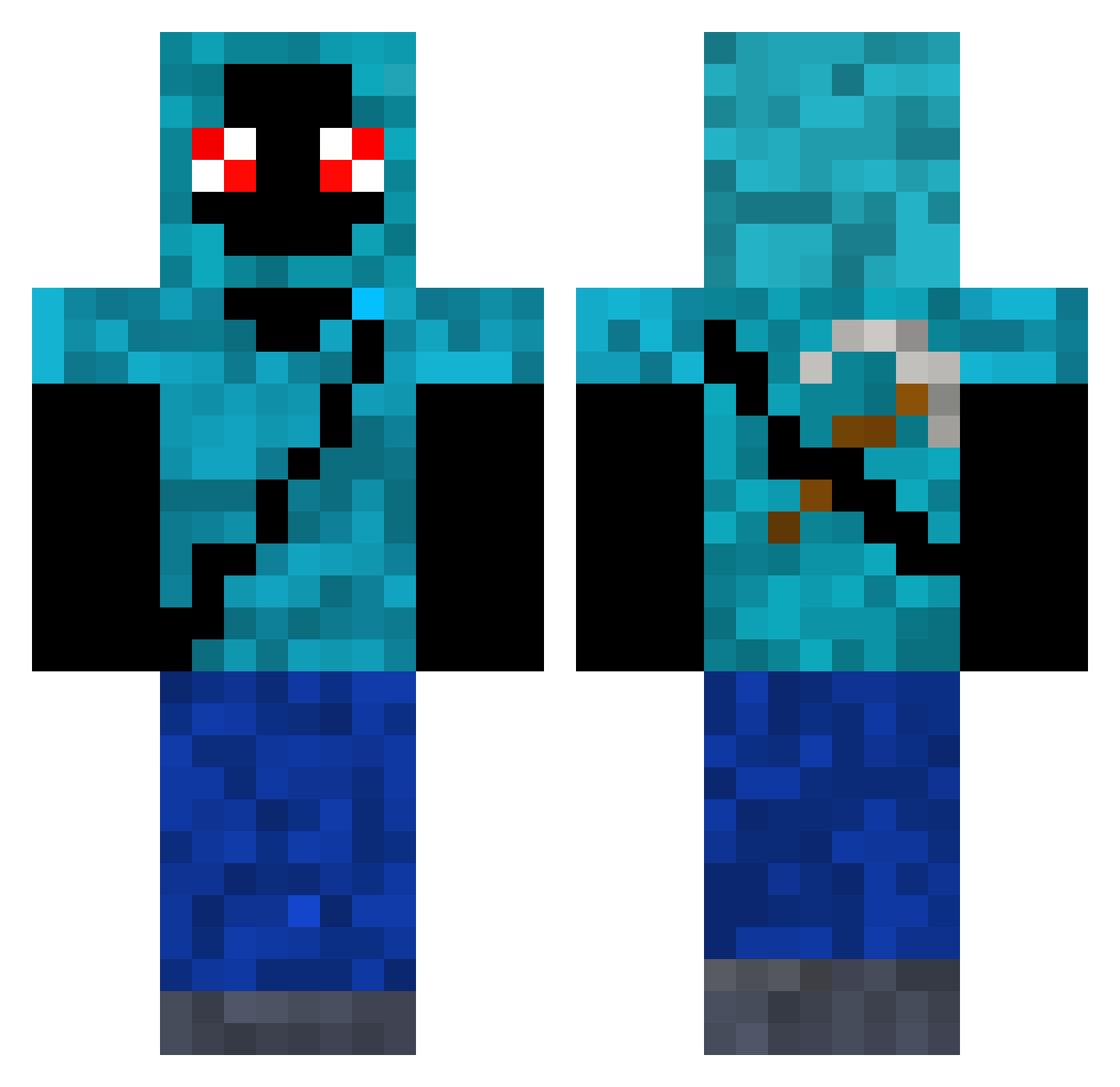 Neter Minecraft skin, front and back view