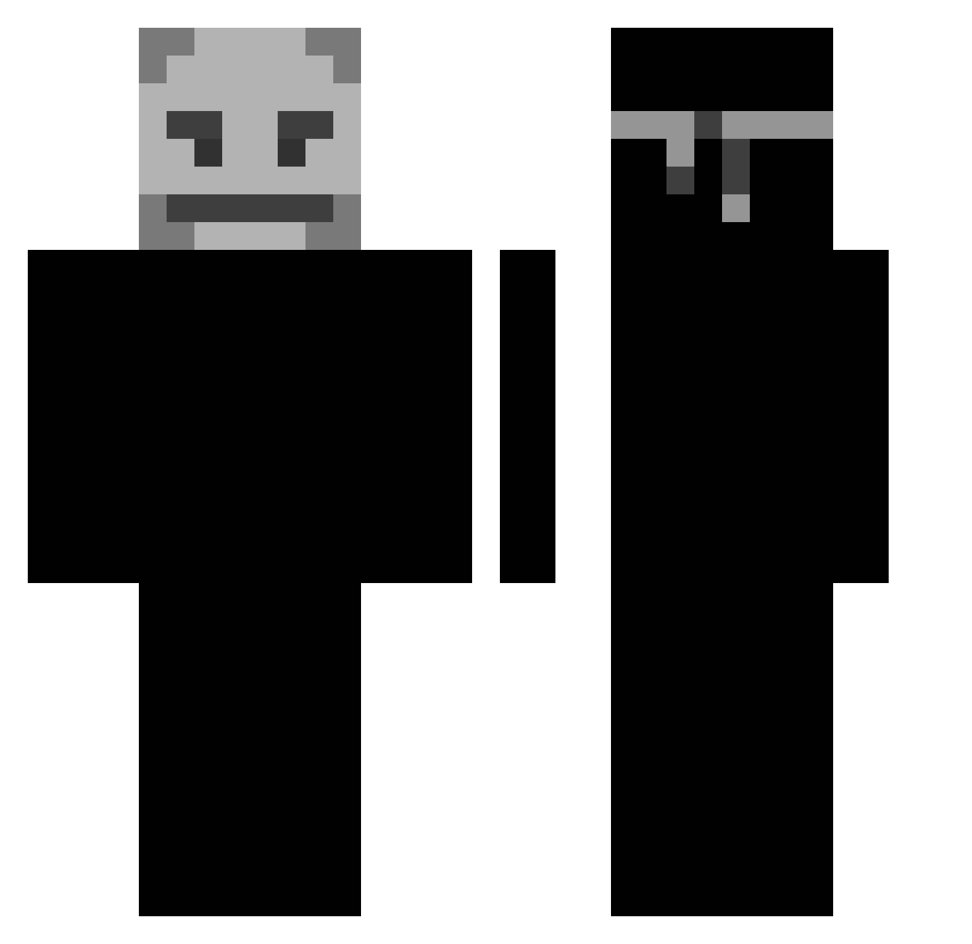 processo Minecraft skin, front and back view