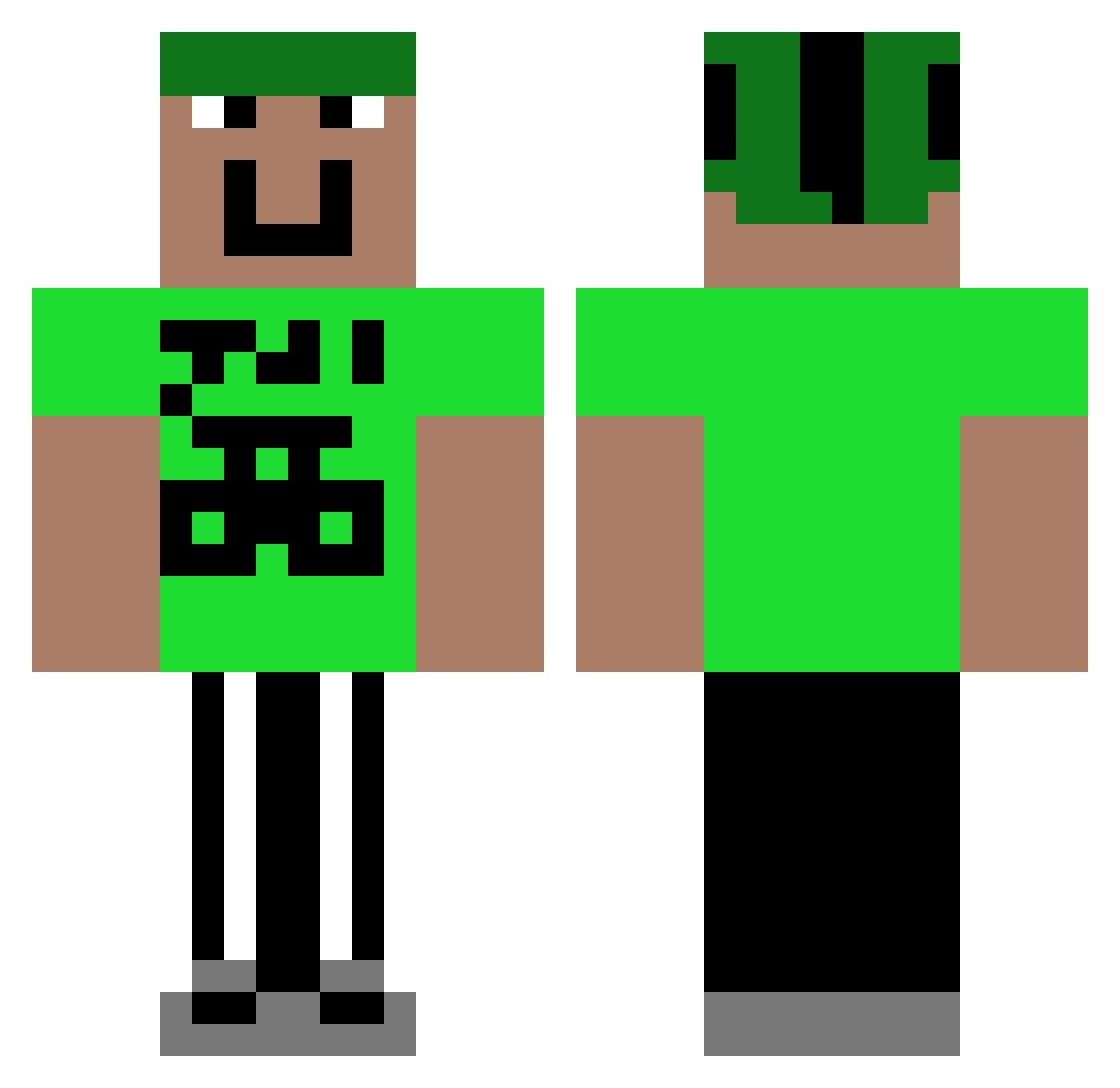 Trojek Minecraft skin, front and back view