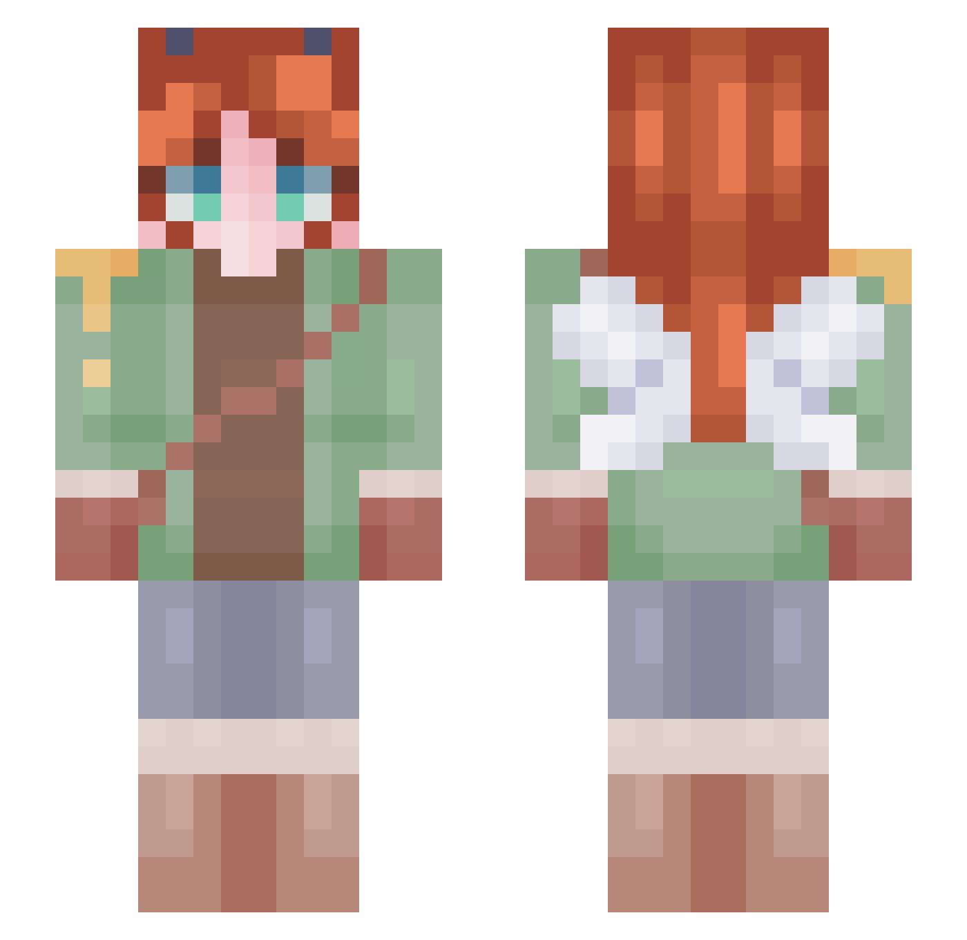 tinybottom Minecraft skin, front and back view