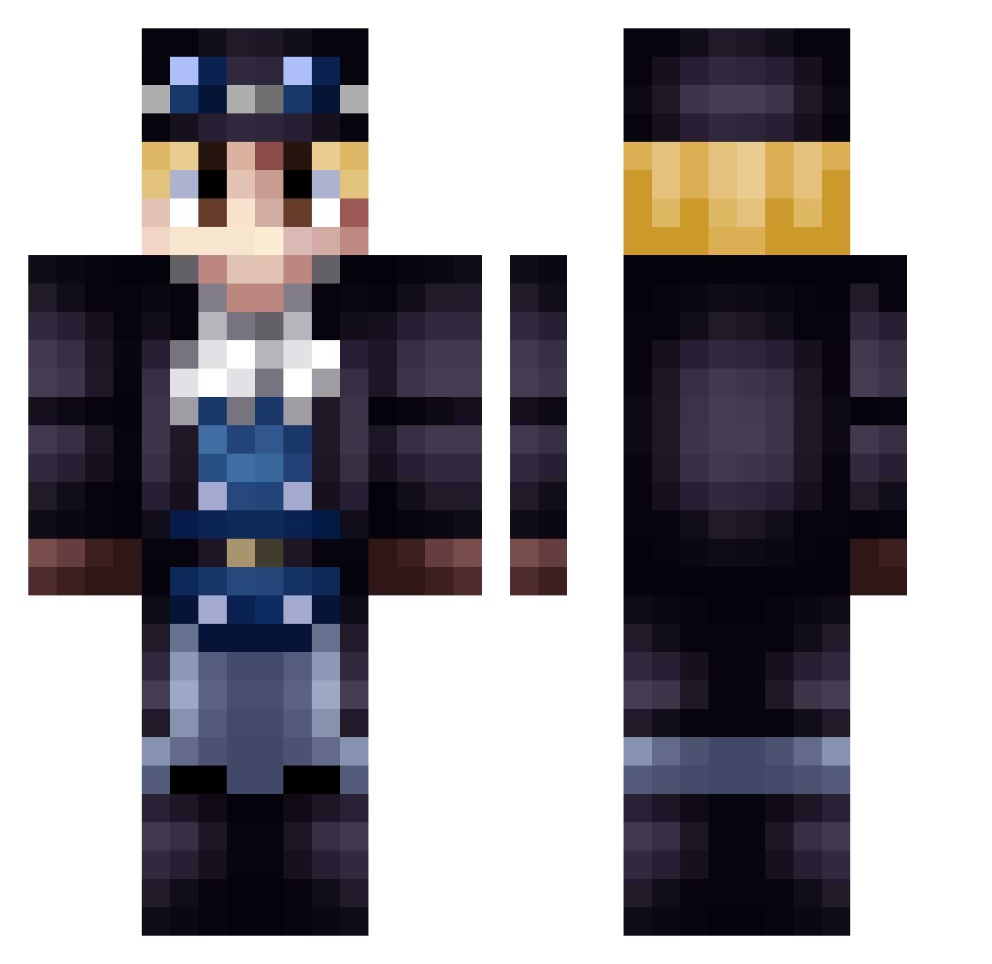 Szymonomonom Minecraft skin, front and back view