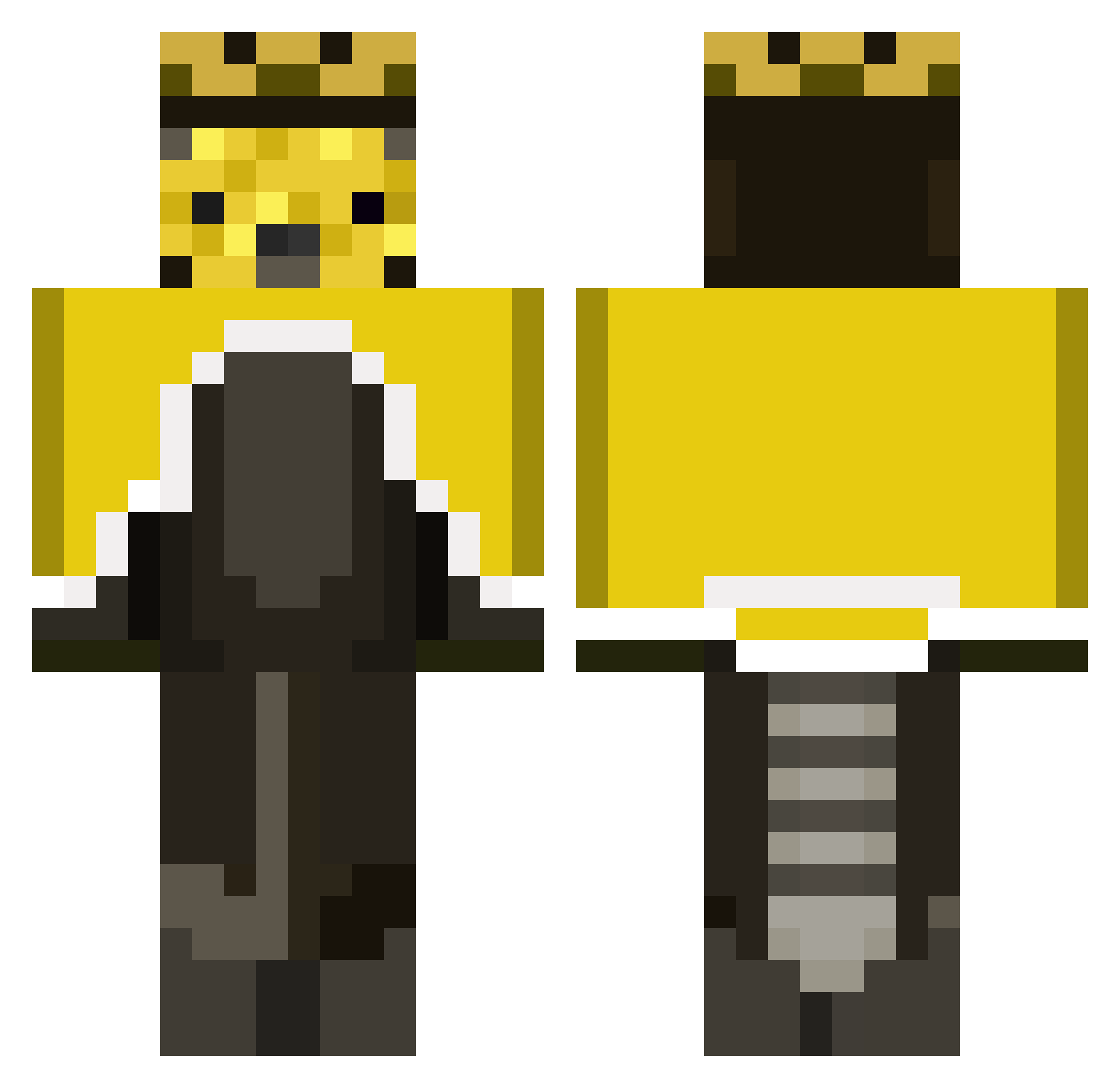 RRRaccon_King16 Minecraft skin, front and back view