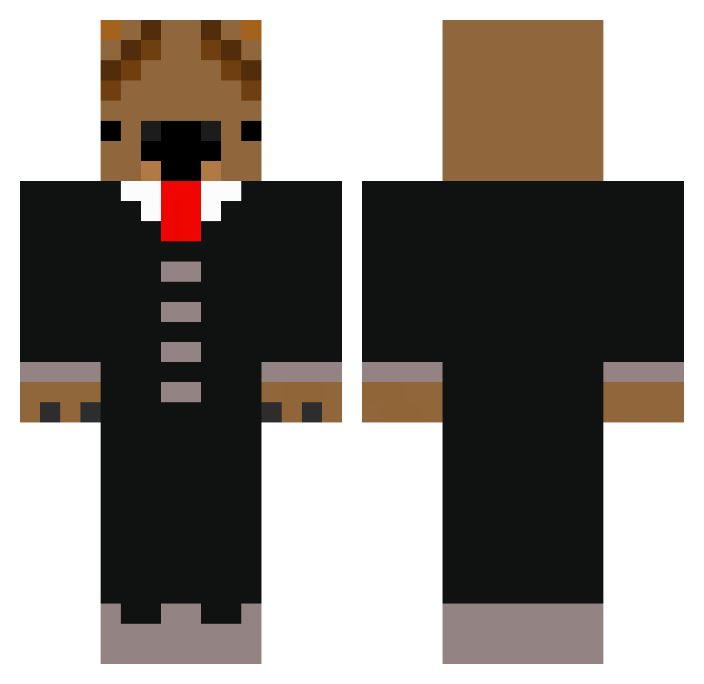 RealWombatGod Minecraft skin, front and back view
