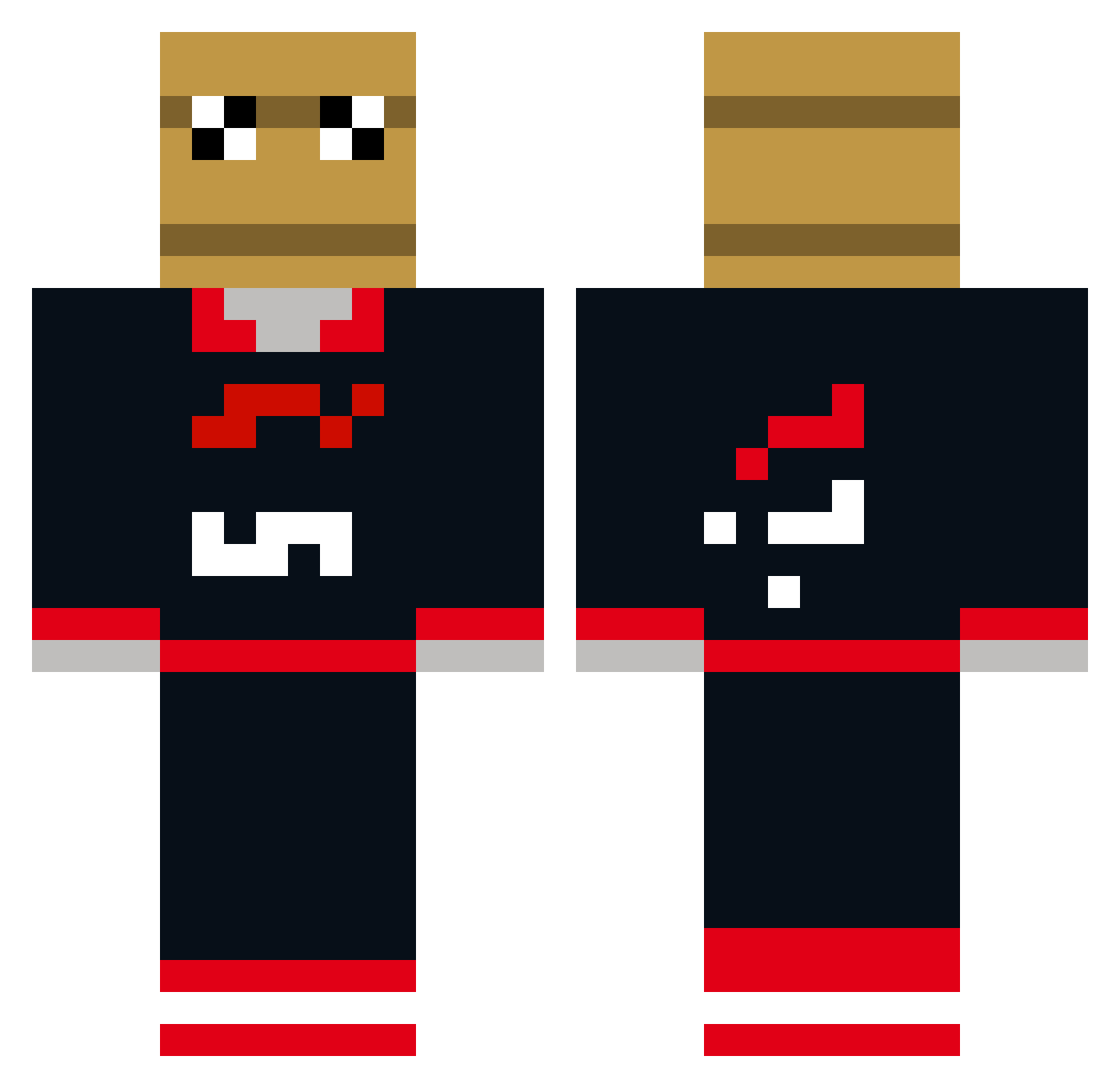 SargentFlutter Minecraft skin, front and back view