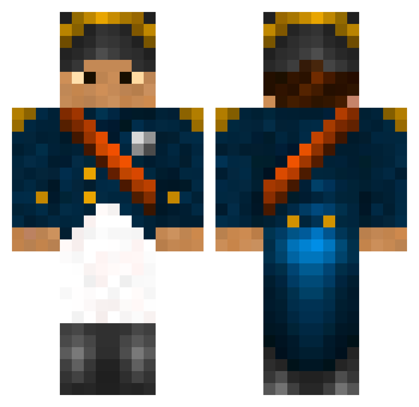 NapoXis Minecraft skin, front and back view
