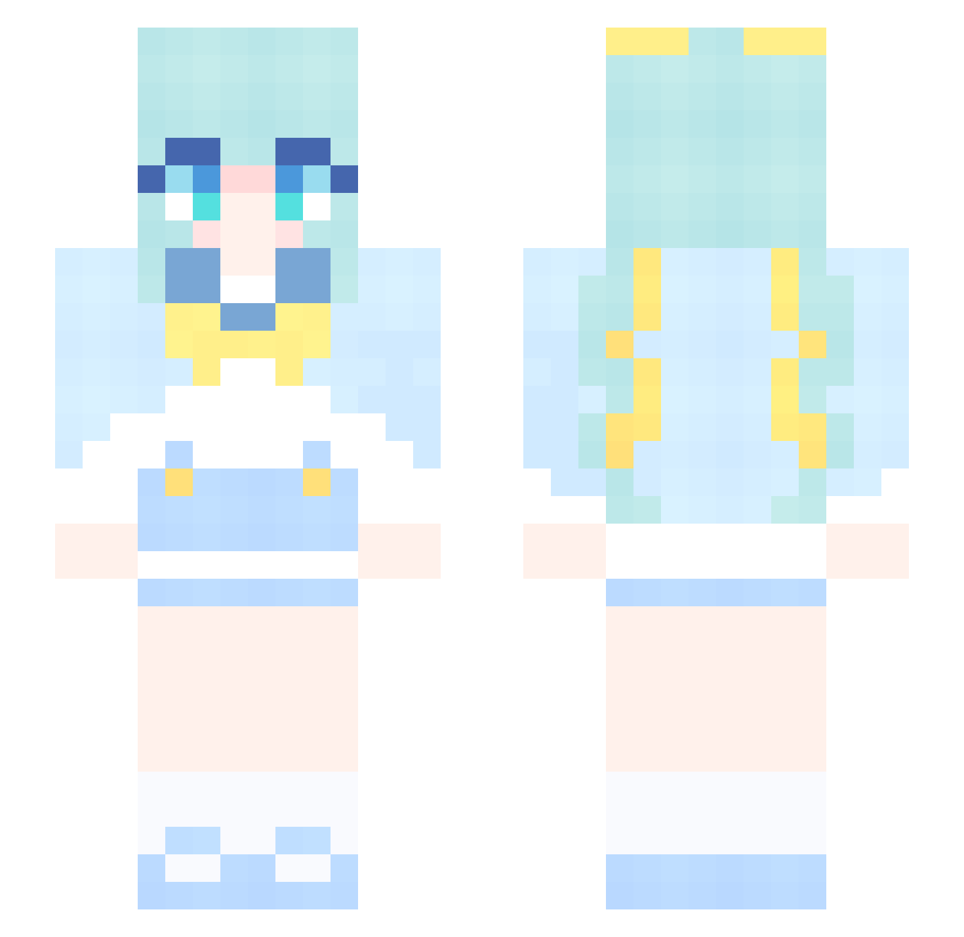BaekSoRam Minecraft skin, front and back view