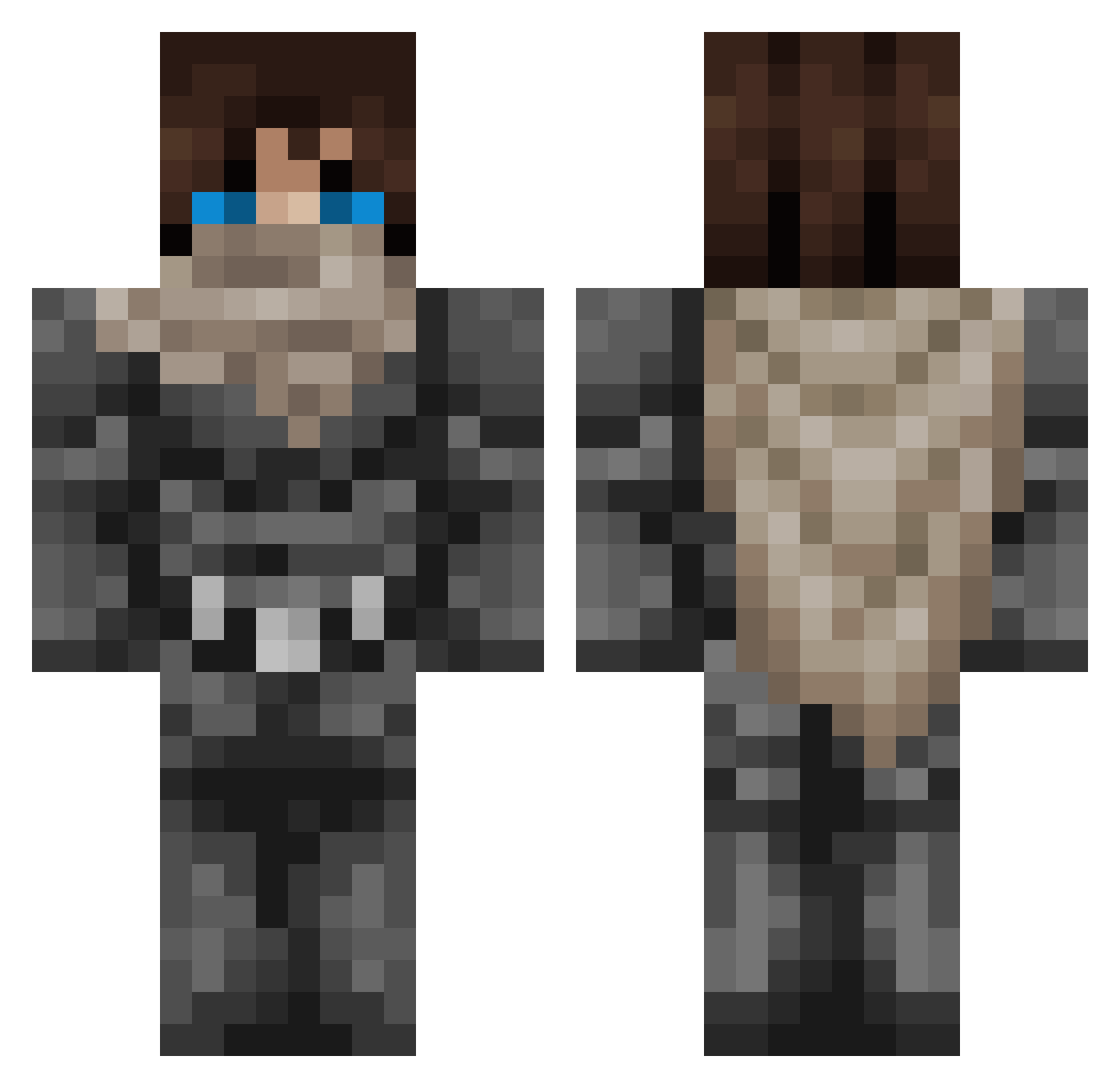 Spoder_21 Minecraft skin, front and back view