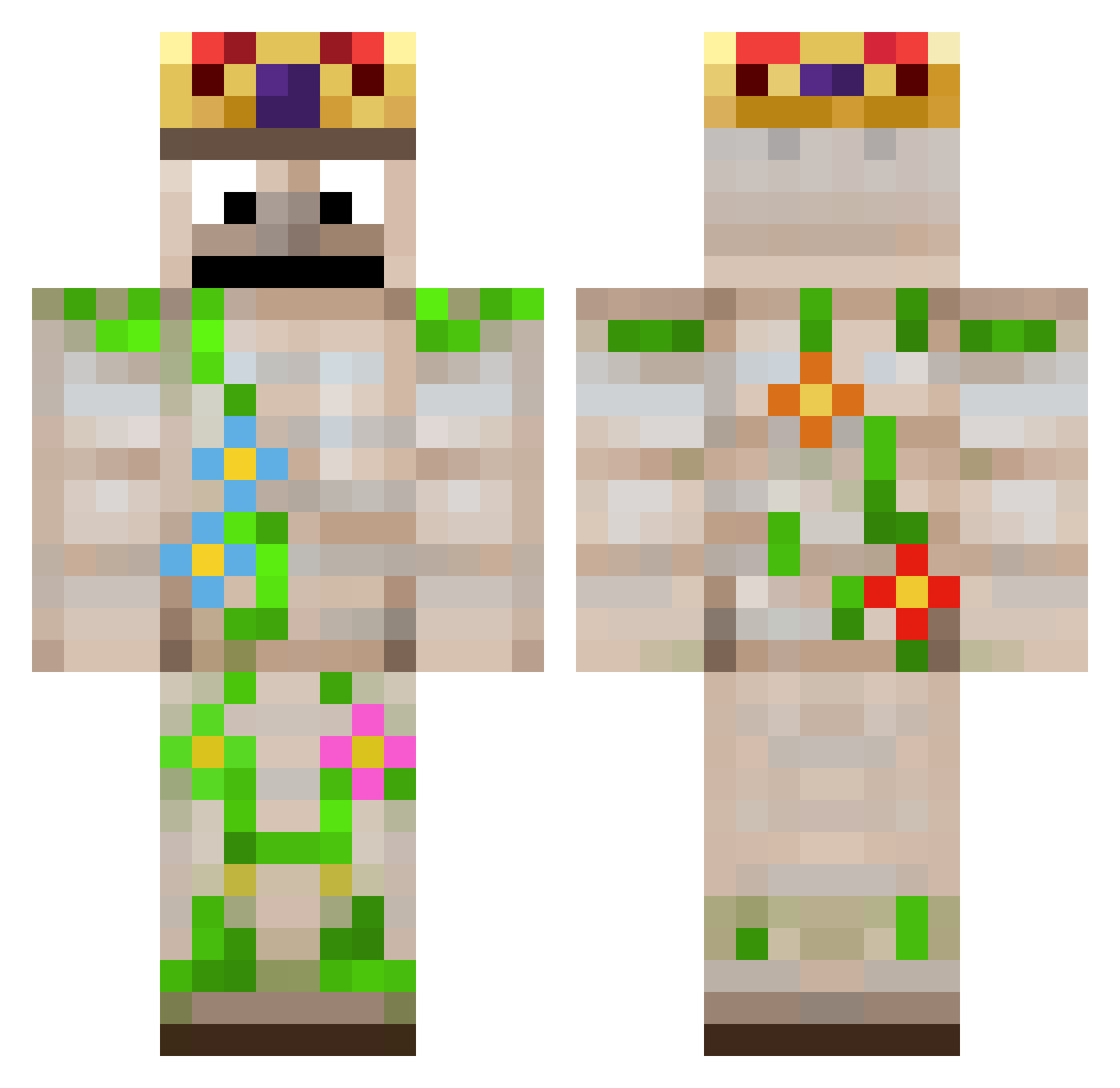 Allmann62 Minecraft skin, front and back view