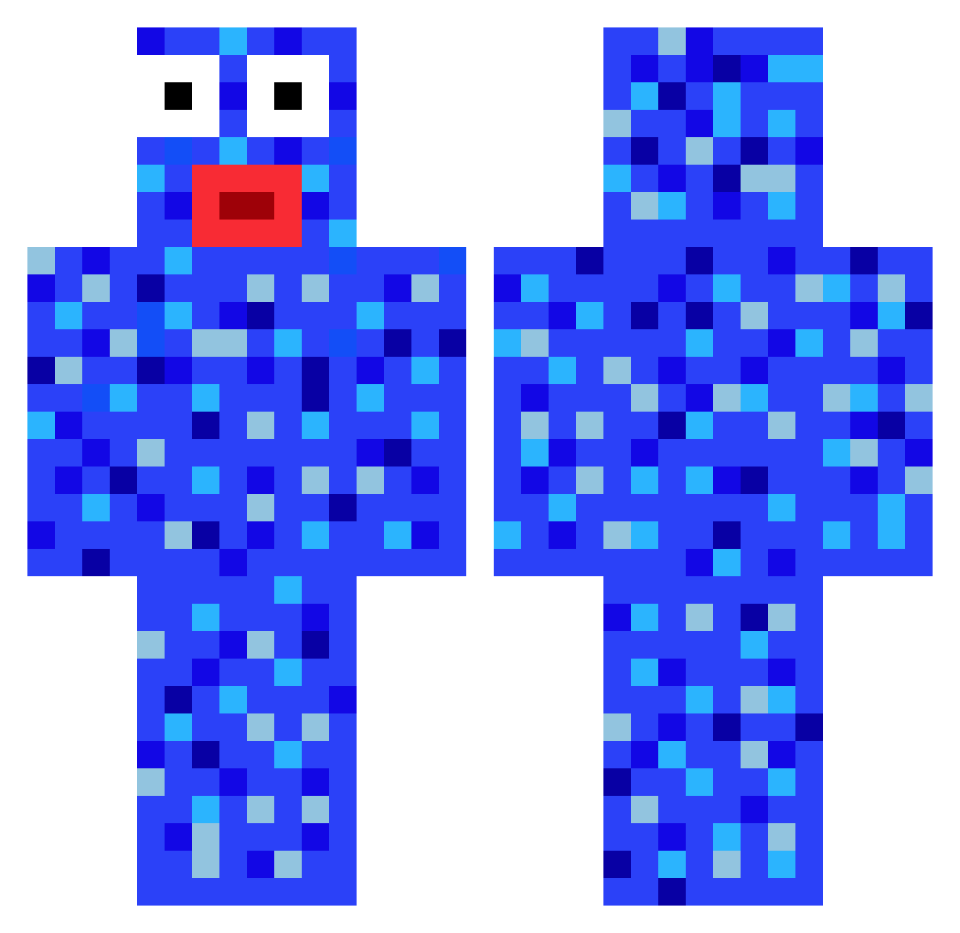 tyubd Minecraft skin, front and back view