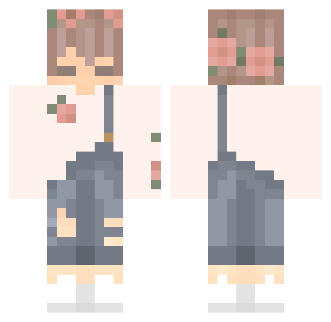 Vehement Minecraft skin, front and back view