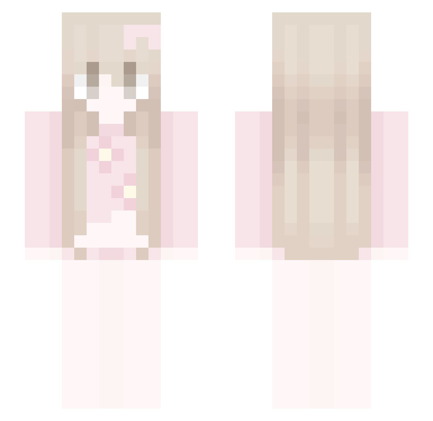sweetily Minecraft skin, front and back view